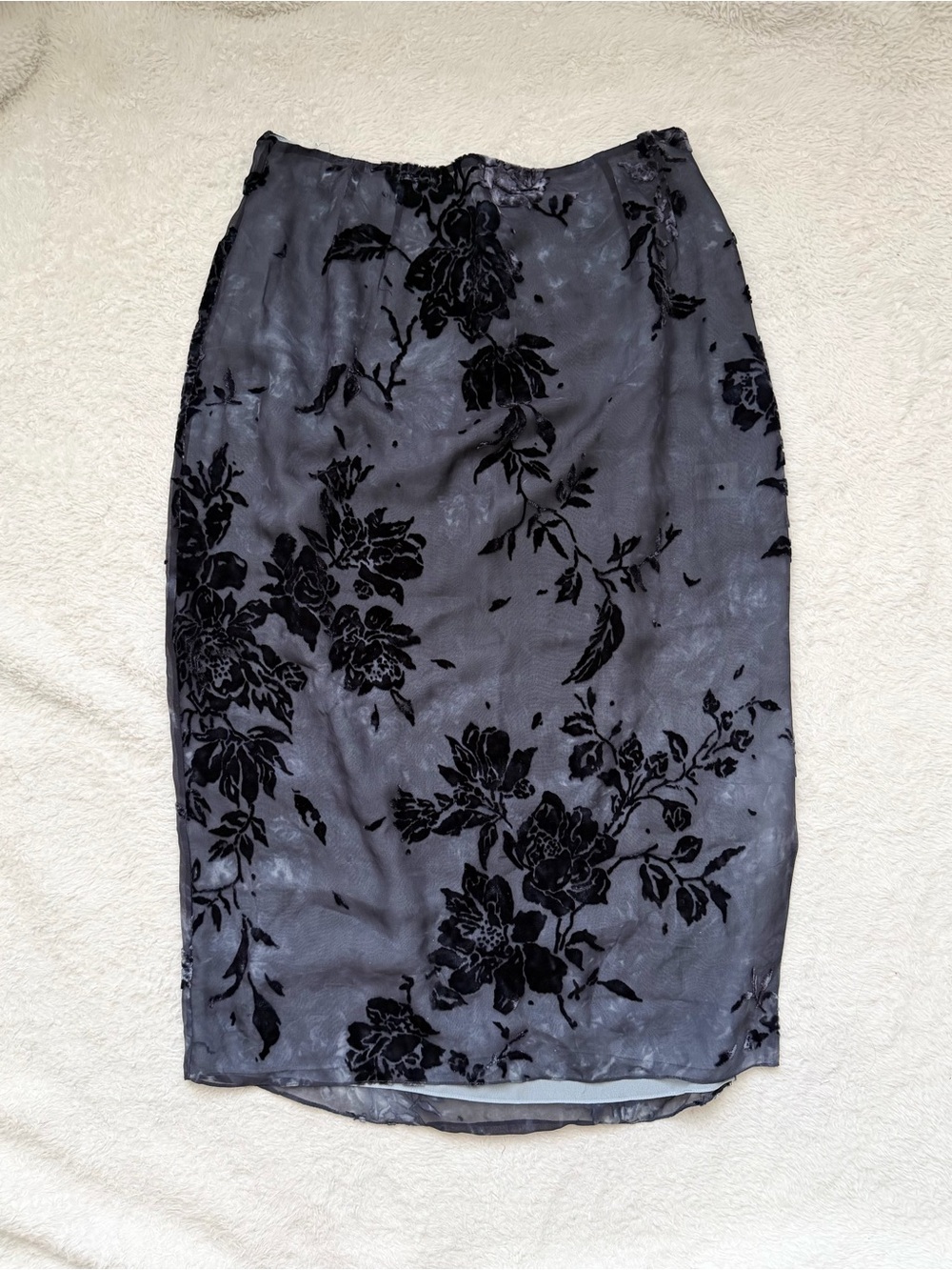 Vintage 90s Anne Klein silk floral skirt